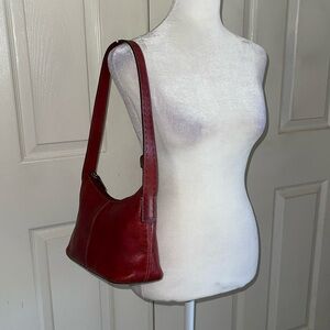 Fossil Vintage Red Leather Shoulder Bag